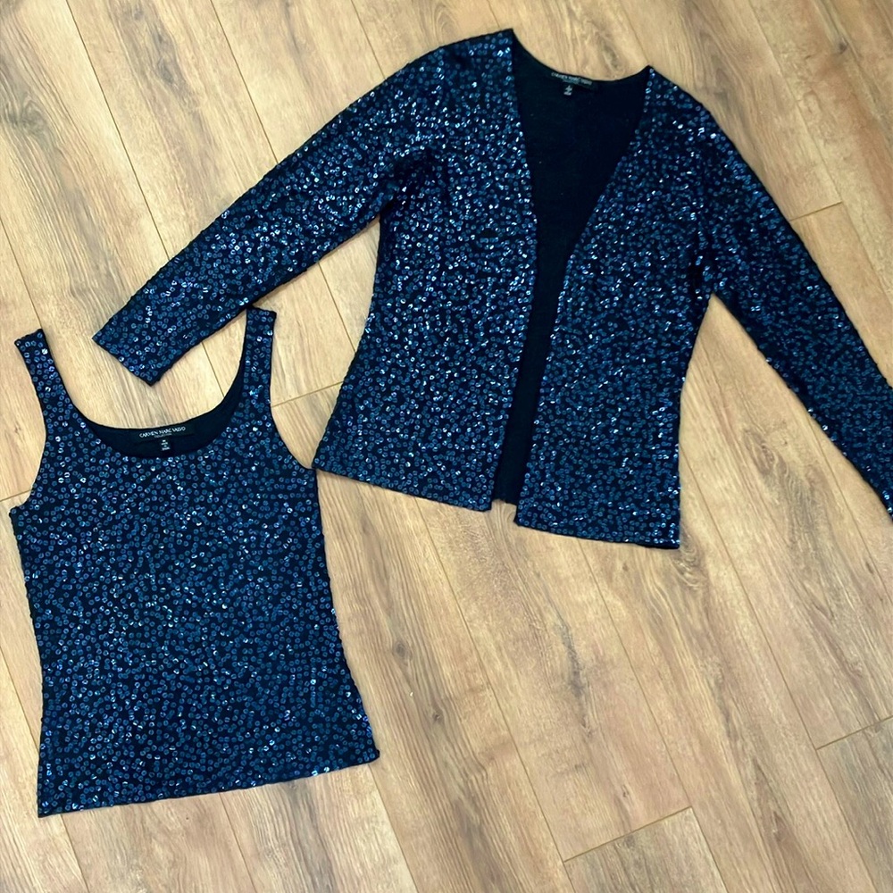 Carmen Marc Valvo Cardigan & Tanktop